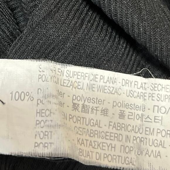 Zara Black Ruched Chiffon Sheer Square Neck Long Sleeve Crop Blouse Top Size S - Picture 4 of 4